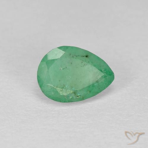0.51ct طبيعي أخضر فستقى زمرد, شكل الكمثرى, SI-I1