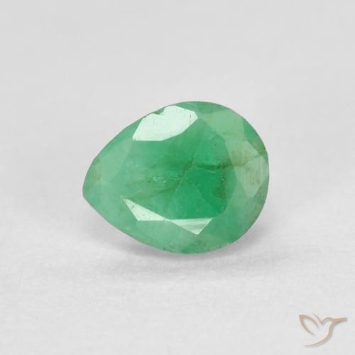 0.41ct طبيعي أخضر متوسط زمرد, شكل الكمثرى, SI