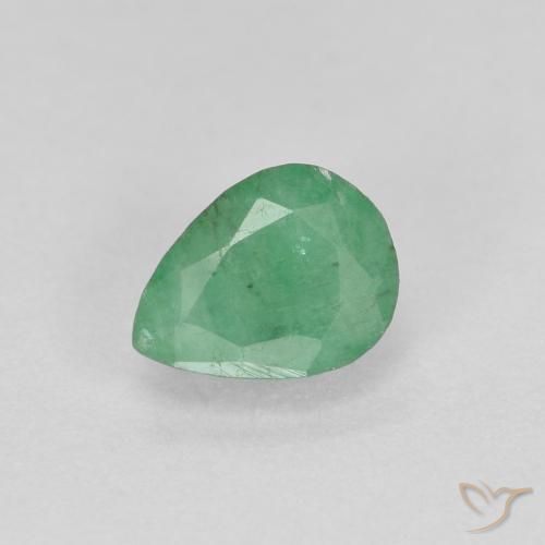 0.37ct طبيعي أخضر متوسط زمرد, شكل الكمثرى, SI