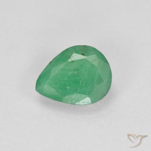 0.41ct طبيعي أخضر متوسط زمرد, شكل الكمثرى, SI