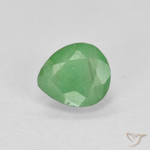 0.41ct طبيعي أخضر متوسط زمرد, شكل الكمثرى, SI