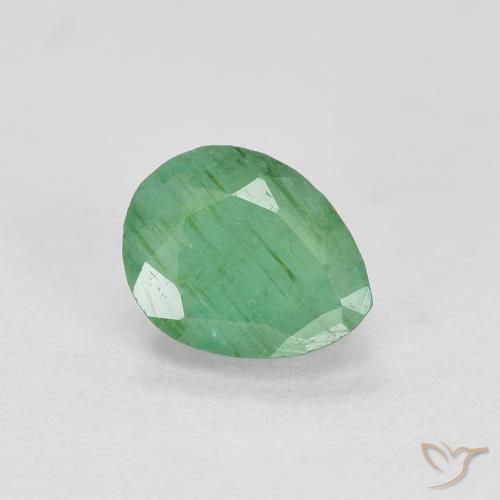 0.47ct طبيعي أخضر سرخسى زمرد, شكل الكمثرى, SI