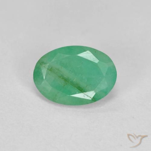0.67ct طبيعي أخضر كهربائى زمرد, بيضوي, VS-SI