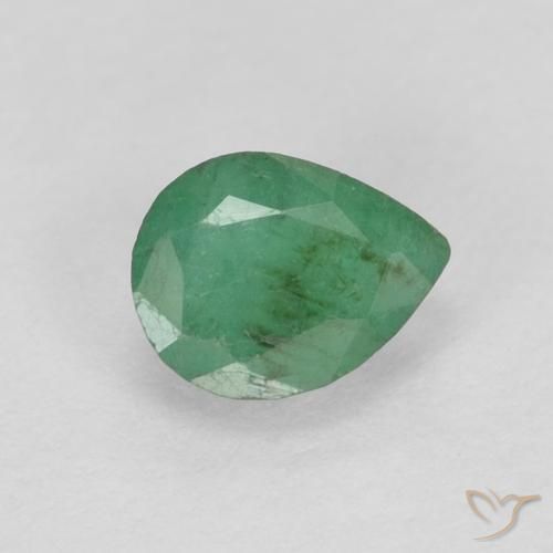 0.37ct طبيعي أخضر متوسط زمرد, شكل الكمثرى, VS-SI