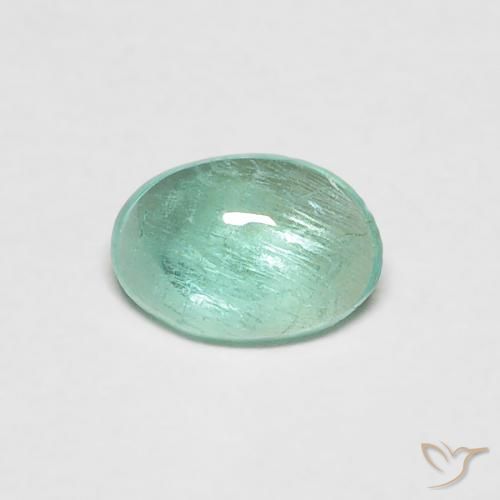 0.34ct طبيعي أخضر مزرق زمرد, بيضوي, شفاف