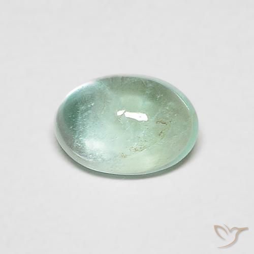 0.51ct طبيعي أزرق أخضر زمرد, بيضوي, شفاف