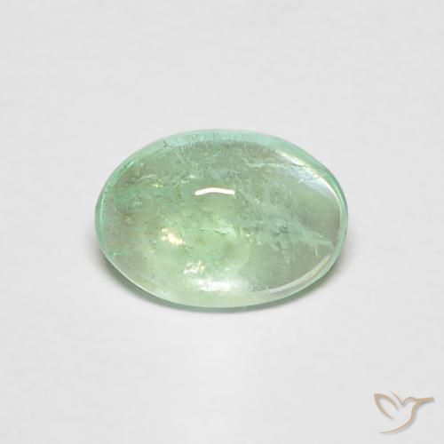 0.58ct طبيعي اخضر فاتح زمرد, بيضوي, شفاف
