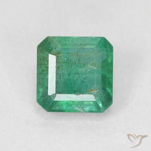 0.69ct طبيعي أخضر دافئ زمرد, قص الزمرد, SI