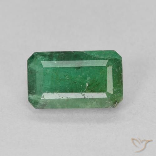 1.06ct طبيعي اخضر فاتح زمرد, قص الزمرد, SI