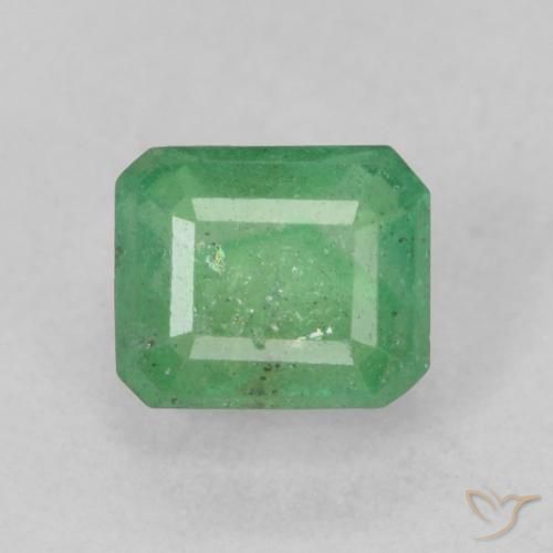 0.81ct طبيعي اخضر فاتح زمرد, قص الزمرد, SI