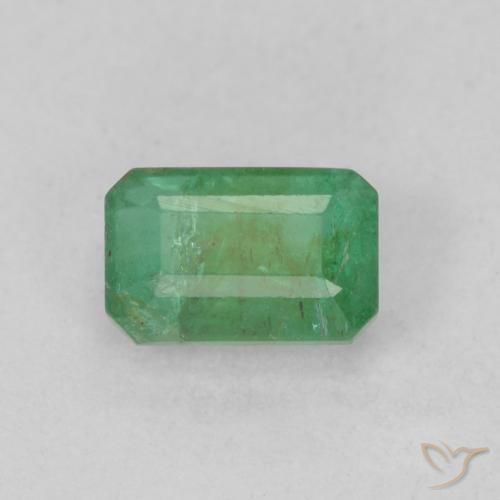 0.73ct طبيعي أخضر رائع فاتح زمرد, قص الزمرد, SI