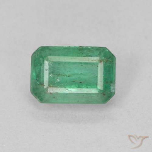 0.74ct طبيعي اخضر فاتح زمرد, قص الزمرد, SI