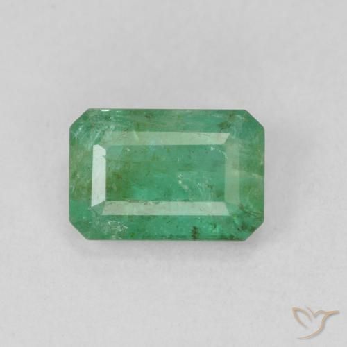 0.88ct طبيعي أخضر رائع فاتح زمرد, قص الزمرد, SI