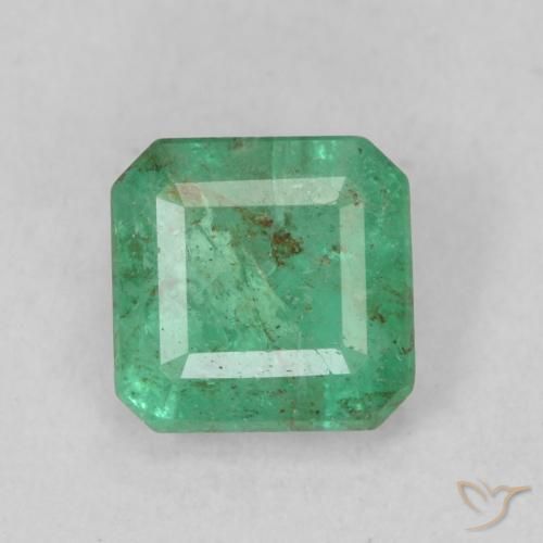 0.66ct طبيعي أخضر زمردى فاتح زمرد, قص الزمرد, SI
