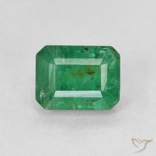 0.94ct طبيعي أخضر رائع زمرد, قص الزمرد, SI