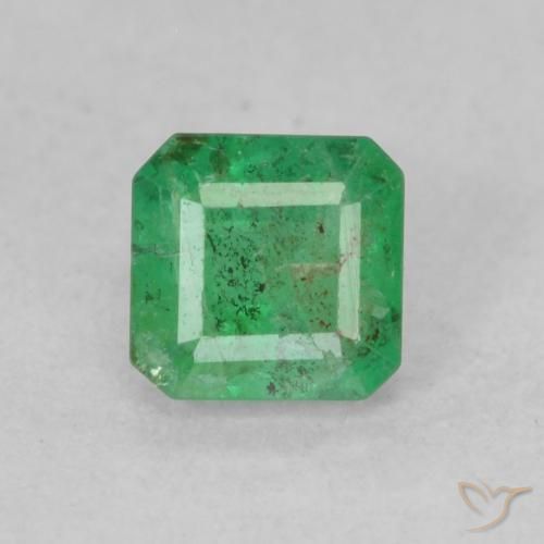 0.35ct طبيعي أخضر النفل زمرد, قص الزمرد, SI-I1