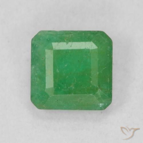 0.42ct طبيعي أخضر مصفر زمرد, قص الزمرد, SI