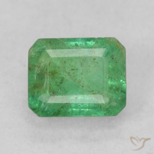 0.51ct طبيعي أخضر متوسط زمرد, قص الزمرد, SI-I1