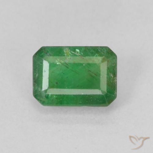 0.69ct طبيعي أخضر متوسط زمرد, قص الزمرد, SI