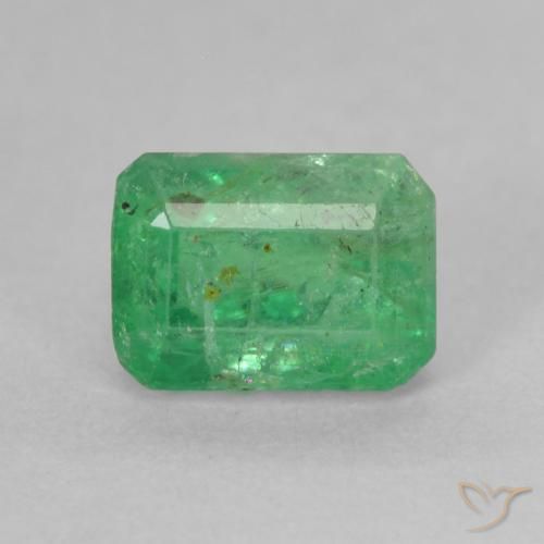 1.13ct طبيعي اخضر زاهى زمرد, قص الزمرد, SI-I1