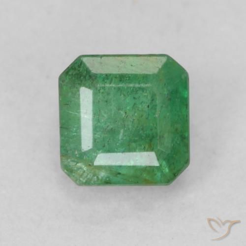 0.34ct طبيعي أخضر متوسط زمرد, قص الزمرد, SI