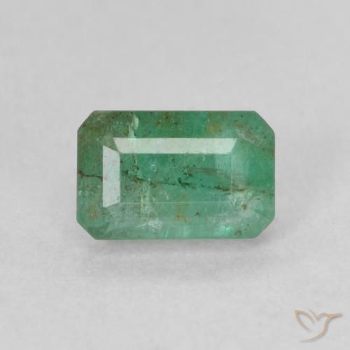 0.69ct طبيعي أخضر فاتح متوسط زمرد, قص الزمرد, SI-I1