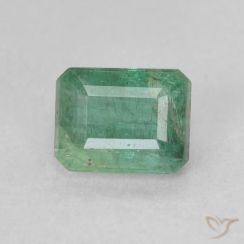 0.86ct طبيعي أخضر فاتح متوسط زمرد, قص الزمرد, SI-I1