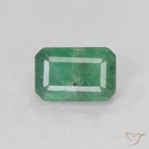 0.57ct طبيعي أخضر أزرق زمرد, قص الزمرد, SI-I1