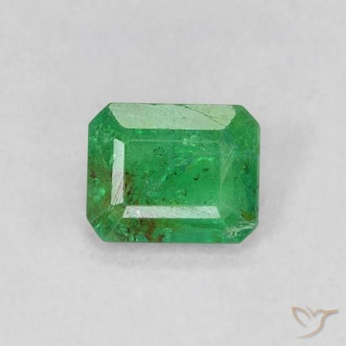 0.62ct طبيعي أخضر النفل زمرد, قص الزمرد, SI