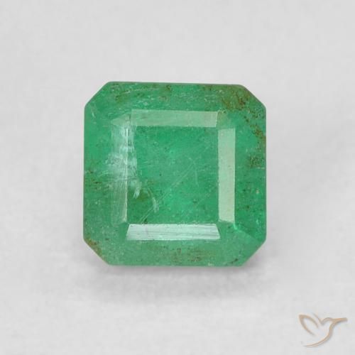 0.43ct طبيعي أخضر ريحانى فاتح زمرد, قص الزمرد, SI