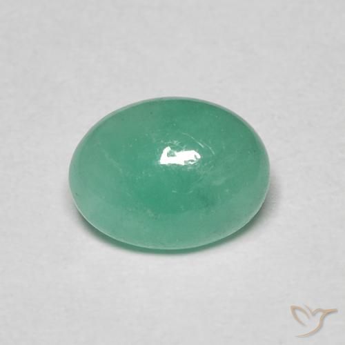 1.10ct طبيعي أخضر نعناعى كثيف زمرد, بيضوي, نصف شفاف