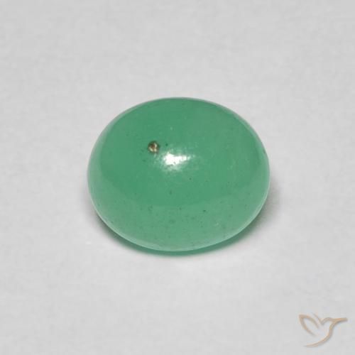 0.97ct طبيعي أخضر متوسط زمرد, بيضوي, نصف شفاف