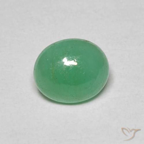 1.04ct طبيعي اخضر فاتح زمرد, بيضوي, نصف شفاف