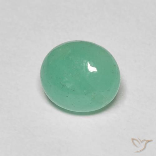 1.08ct طبيعي أخضر فستقى زمرد, بيضوي, نصف شفاف