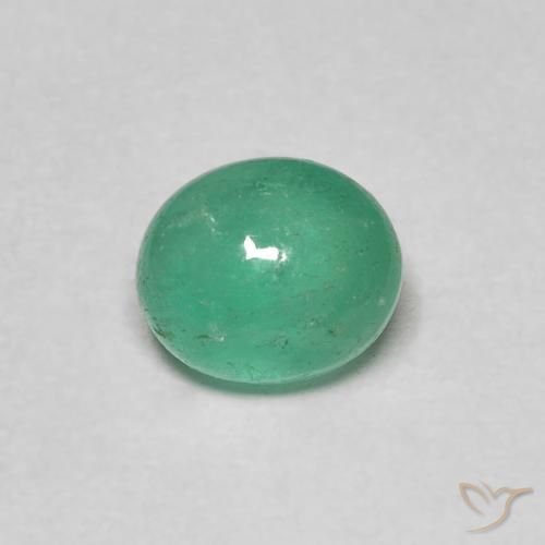 0.86ct طبيعي أخضر نعناعى كثيف زمرد, بيضوي, نصف شفاف