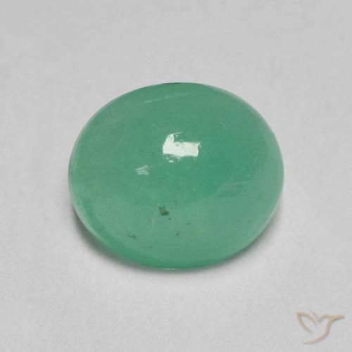 0.83ct طبيعي أخضر فاتح متوسط زمرد, بيضوي, نصف شفاف