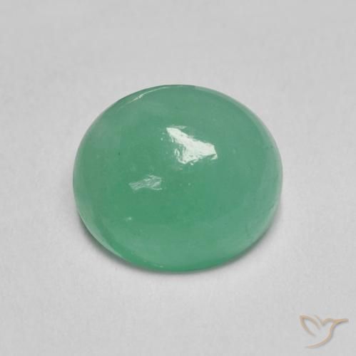 2.01ct طبيعي أخضرالنعناع زمرد, بيضوي, نصف شفاف