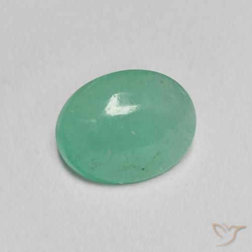 0.95ct طبيعي اخضر زاهى زمرد, بيضوي, نصف شفاف