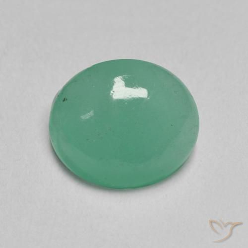 1.35ct طبيعي Medium Light-Green زمرد, بيضوي, نصف شفاف