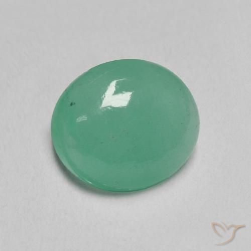 زمرد Medium Light-Green طبيعي، بيضوي، 1.35 قيراط، نصف شفاف
