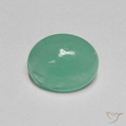 1.08ct طبيعي أخضر فستقى زمرد, بيضوي, نصف شفاف