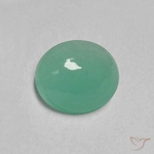 0.83ct طبيعي اخضر فاتح زمرد, بيضوي, نصف شفاف
