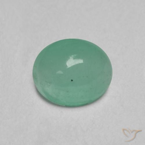 0.36ct طبيعي أخضر زمردى فاتح زمرد, بيضوي, نصف شفاف