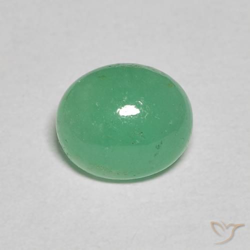 1.04ct طبيعي أخضر متوسط زمرد, بيضوي, نصف شفاف