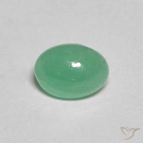 0.66ct طبيعي أخضر سرخسى زمرد, بيضوي, نصف شفاف
