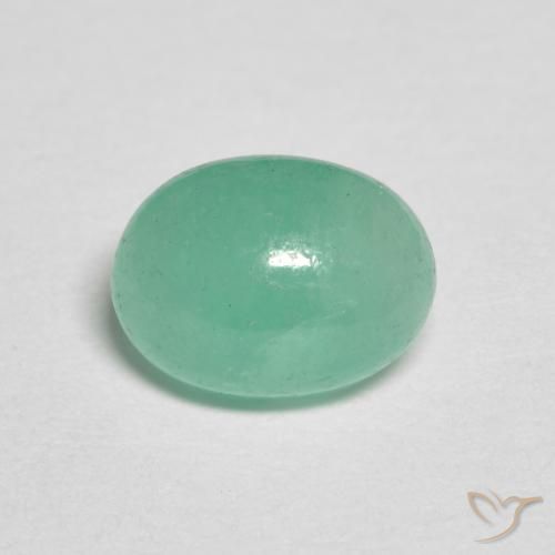 1.02ct طبيعي أخضر نعناعى كثيف زمرد, بيضوي, نصف شفاف