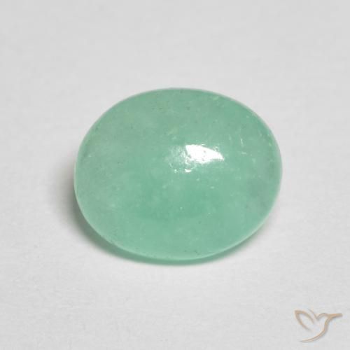 1.05ct طبيعي أخضر سرخسى زمرد, بيضوي, نصف شفاف