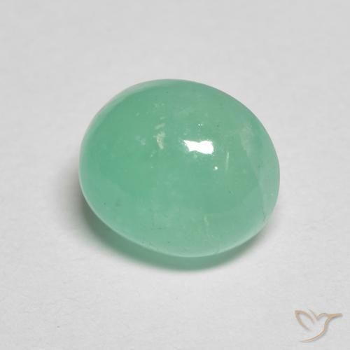 1.40ct طبيعي أخضر سرخسى زمرد, بيضوي, نصف شفاف