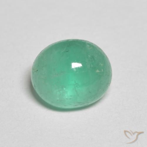 1.07ct طبيعي أخضر سرخسى زمرد, بيضوي, نصف شفاف