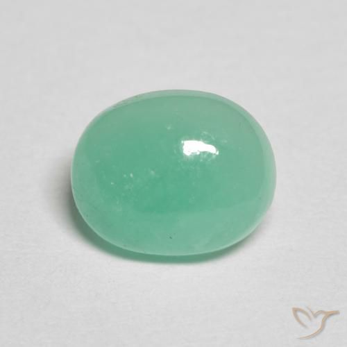 1.12ct طبيعي أخضر نعناعى كثيف زمرد, بيضوي, نصف شفاف